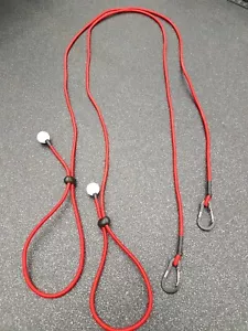2x RED Kayak Paddle Leash Fishing Rod Holder Bungee Tie Rope Shock Cord Lanyard - Picture 1 of 6