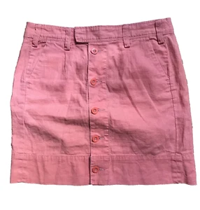 Falda Paper Boy Anthropologie Coral Melocotón Onda Caminante Abotonada Lino Talla 4 - Imagen 1 de 8