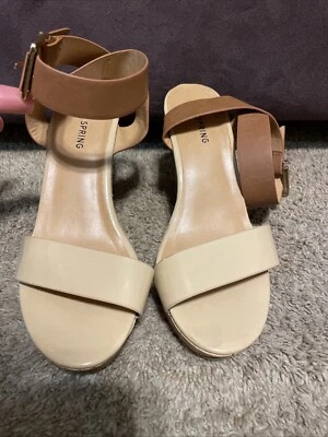 Call It Spring Beige Platform WEDGE HEEL Sandal Woman’s size 7 - Image 1 of 4