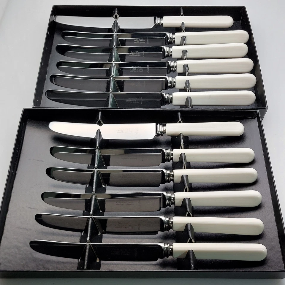 Faux Bone Handle Dinner & Side/dessert Knives Sets #2 Taylors Eye Witness - Image 1 of 4
