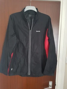 Reebok Men's Black & Red Lightweight Rain Jacket Windbreaker Size M Polyester - Picture 1 of 8
