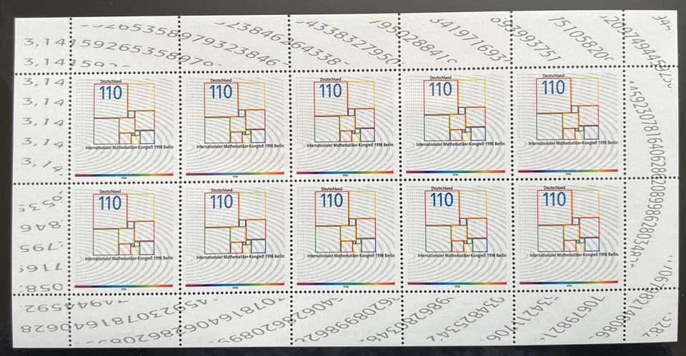 Germany M. Sheet - International Mathematical Congress - 1998 - MNH. - Image 1 of 1