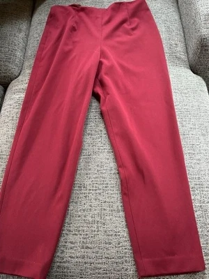 Talbots Petites Womens Stretch Burgundy Pants Size 14 Made In USA - Image 1 of 4