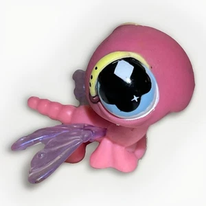 Littlest Pet Shop LPS Pink Dragonfly Purple Wings Blue Diamond Eyes - Picture 1 of 4
