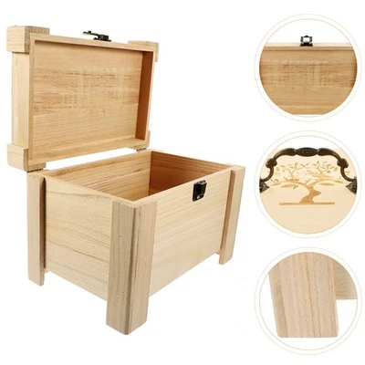  Piccola Cassapanca in Legno Contenitori Per Conservazione Del Tè - Immagine 1 di 4