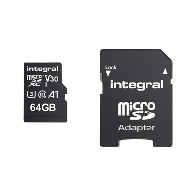 Integral, MicroSDHC/XC V30 UHS-I U3 Speicherkarte 64GB Hochgeschwindigkeit - Bild 1 von 2