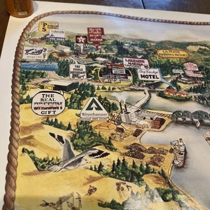Coos Bay Oregon Pictorial Poster Map North Bend Charleston Lakeside Spectracom - Picture 1 of 18