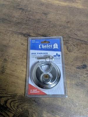 Chalet by Chateau C770 2-3/4″ Stainless Steel Disc Padlock (With Keys) NEW - Image 1 of 2