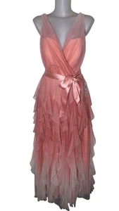 NWT Pink Ombre Glittery Sparkle Ruffle Fairy Coquette Balletcore Dress Sz 7/8 - Picture 1 of 7