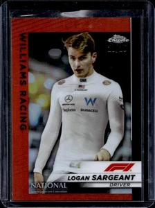 Topps 2023 cromo F1 National Logan Sargeant radiocontrol refractor naranja/25 #F1-15 - Imagen 1 de 2