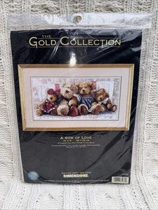 Kit de punto de cruz vintage Dimensions Gold Collection A Row of Love 35039 - Nuevo - Imagen 1 de 4