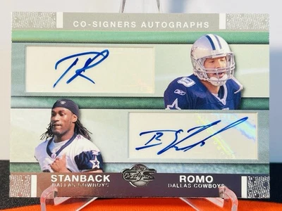 2007 Topps Co-Signers Tony Romo Isaiah Stanback Rookie Dual Auto SP Cowboys - Image 1 of 2