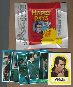 1976 TOPPS HAPPY DAYS WAX WRAPPER WITH 5 CARDS + - Picture 1 of 1