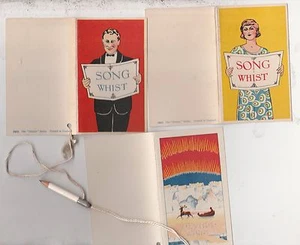 3 VINTAGE SONG WHIST AND FLYUING WHIST SCORECARDS - Picture 1 of 2