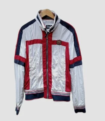 $1195 Dolce & Gabbana Hombre Blanco Cortavientos Rayas Abrigo Chaqueta 38/48 Foto 1 de 4