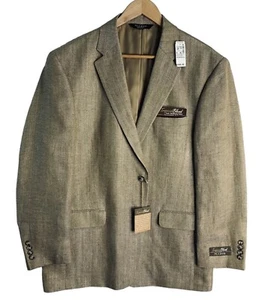 Jos A Bank Tropical Blend Silk Linen Herringbone Sport Coat Mens 44R NWT $450 - Picture 1 of 11