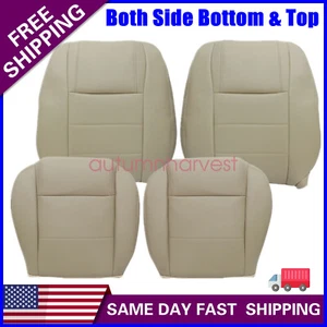 For 2005 to 2009 Ford Mustang V6 Driver & Passenger Side Leather Seat Cover Tan - Foto 1 di 22
