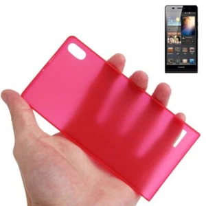 Etui ochronne Case Ultra cienkie 0,3mm do telefonu komórkowego Huawei Ascend P6 czerwone przezroczyste - Zdjęcie 1 z 3