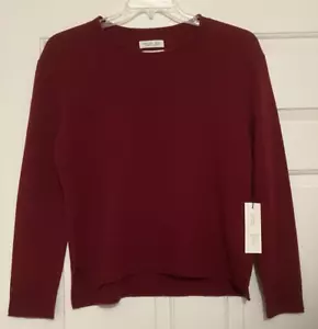 NWT Rachel Zoe Cashmere Pullover Crew-Neck Maroon Sweater - L - Picture 1 of 5