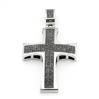 Colgante Cruz Hombre Acero Inoxidable 316 Pavé (Solo Colgante) Foto 1 de 4