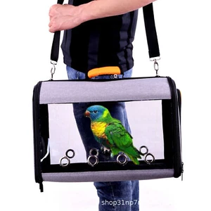New Bird Carrier Bag Breathable Transparent Nest Pet Parrot Travel Cage Backpack - Picture 1 of 14