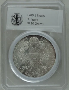 1780 Austria 1 Thaler Maria Theresa Restrike Silver Coin .833 Fine with Case - Picture 1 of 4
