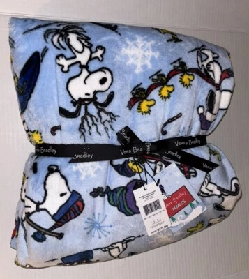 VERA BRADLEY PEANUTS SKI JUMP SNOOPY PLUSH THROW, BLANKET, 80" X 50", NWT - Image 1 of 4