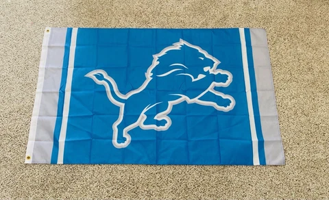 DETROIT LIONS 3'X5' FLAG BANNER ***100% Full Color On Both Sides Of Flag*** Cover