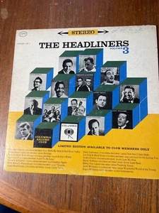 THE HEADLINERS VOLUME 3 COLUMBIA RECORD CLUB MEMBER EDITION VINYL LP 1962 - Picture 1 of 6