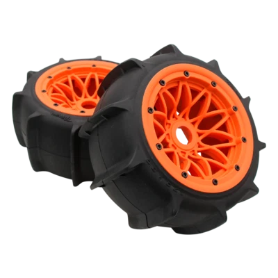 1/5 Desert Sand Orange 24mm Hex Front Rear Wheel Tires For HPI Rovan Baja 5B SS - Image 1 of 4