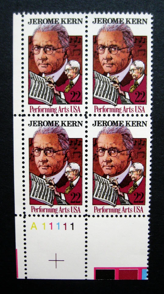 Sc # 2110  ~ PL # BLK ~ 22 ct JEROME KERN ISSUE (ca31) - Image 1 of 1