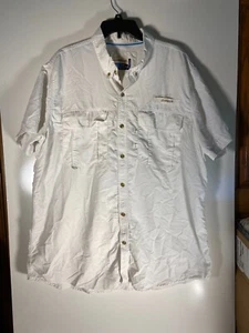 Magellan Fish Gear Angler Fit Shirt Men's Short Sleeve Vented Fishing 2XL White - Picture 1 of 7