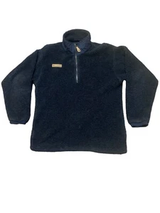 Vintage Columbia blaue dickflorige Fleecejacke 1/4-Reißverschluss Stehkragen hergestellt in den USA Größe M - Bild 1 von 6