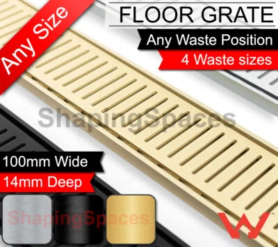 LAUXES MYGNXT14 Gold Floor Grate Strip Shower Drain Bathroom Waste Slim Linear - image 1 of 4