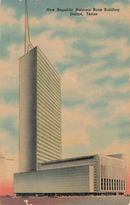 Dallas New Republic National Bank Texas TX Vintage Linen Postcard - Picture 1 of 2