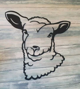 Cabeza de oveja contorno cordero dique mar del Norte cordero de dique decoración 3 mm acero 40 cm-70 cm - Imagen 1 de 3