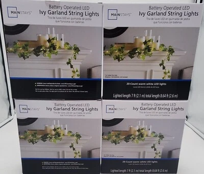 7 Ft. Ivy String Lights (Battery Operated, Warm White LED, Indoor Use) - Image 1 of 4