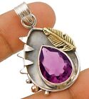 Natural 6CT Three Tone Amethyst 925 Solid Sterling Silver Pendant CT26-7