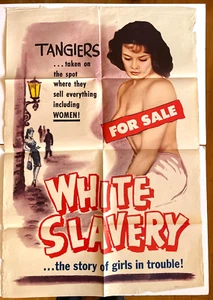 RARE- (1950's-60's) WHITE SLAVERY Nudie, MOVE POSTER One Sheet–41."x27" - Picture 1 of 10