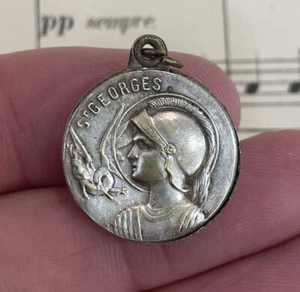 Antique French Art Nouveau Sliding Pendant St George c1920 - Picture 1 of 4