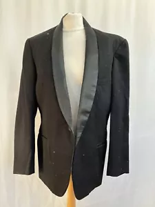 Vintage Hardy Amies Wool Tuxedo Jacket Black Size 38R - Picture 1 of 11