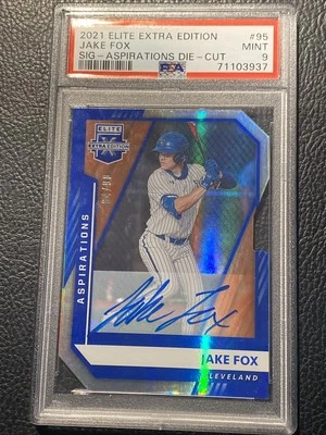 2021 Panini Elite Aspirations Signatures Die-Cut /98 Jake Fox Auto PSA 9 MINT RC - Image 1 of 2