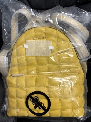 MICHAEL KORS Sheila Bolso Mochila Bolsillo Frontal Medio Acolchado Amarillo Margarita Foto 1 de 4