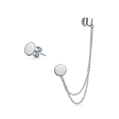 Juego de envoltura de cadena de hélice clip de pendiente cartílago brazalete oreja alfabeto inicial dorado Foto 1 de 2