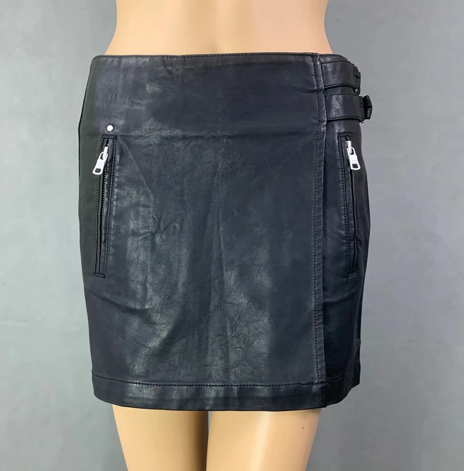 FALDA de cuero sintético ARMANI - para mujer talla US 0 - UK 4 - negra Foto 1 de 4