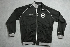 LRG Jacket Mens XL Full Zip Track Striped Collar Roots Equipment Black White - Picture 1 of 11