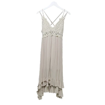 LA MIEL Crochet Lace Slip Dress Boho High Low Fairy Coquette Cottagecore Sz L - Image 1 of 4
