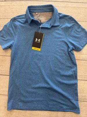 Рубашка Under Armour молодежная для мальчиков средняя 10-12 синяя Polo Performance UPF 50 для гольфа - Изображение 1 из 4