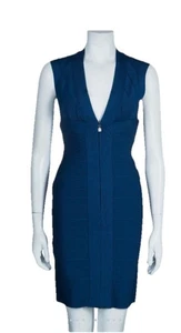 Herve Leger Front-Reißverschluss Bandage Kleid Viskose Damen blau Medium EUC $$$ - Bild 1 von 8