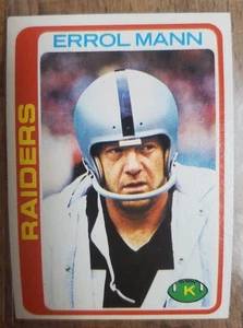 1978 Topps Errol Mann Oakland Raiders Football Karte #210 - Bild 1 von 2